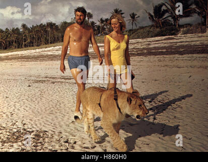 Frei Geboren - Königin der Wildnis, (BORN FREE) GB 1966, Regie: James Hill, VIRGINIA McKENNA, BILL TRAVERS, Stichwort: Löwe, Strang, Badeanzug Stockfoto