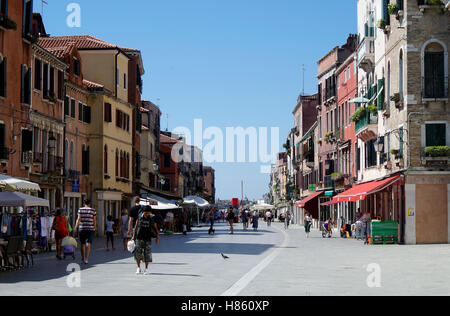 Venedig, Blick West entlang Rio Tera Garibaldi Stockfoto