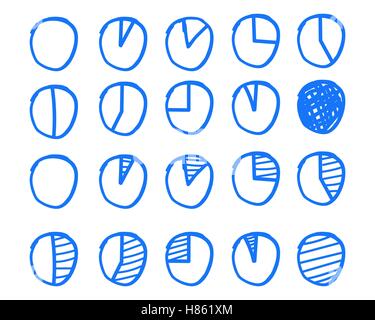 Geschäftsdiagramme. Hand Drawn, skizziert, doodle Stil. Set von dünne Linie Grafik Icons. Umriss. Infografik-Elemente. Vektor-illustration Stock Vektor