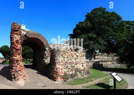 Balkerne Tor, römischen Mauern, Colchester Town, Essex, England, UK Stockfoto