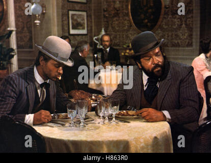 Vier Fäuste Für Ein Halleluja (CONTINUAVANO A CHIAMARLO TRINITA) IT 1971, Regie: E. B. Clucher, TERENCE HILL + BUD SPENCER, Stichwort: Restaurant, Dinner for Two, Hütte Stockfoto