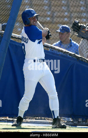 DAVID ARQUETTE HOLLYWOOD Sterne BASEBALL Spiel DODGER STADIUM LOS ANGELES USA 9. August 2002 Stockfoto