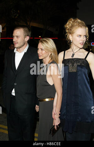 HEATH LEDGER NAOMI WATTS & NICOLE KIDMAN den RING PREMIERE LOS ANGELES-WESTWOOD LOS ANGELES USA 9. Oktober 2002 Stockfoto
