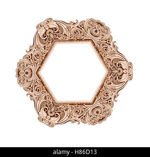Schöne Vintage Bilderrahmen isoliert auf weißem Hintergrund Stockfoto
