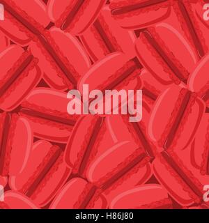 Nahtlose Muster mit roten Makronen Plätzchen. Vektor-Illustration. Stock Vektor