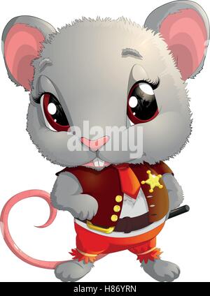 Ratte-Sheriff-Charakter Stock Vektor