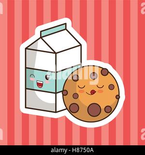 Milch-Cookies-cartoon Stock Vektor