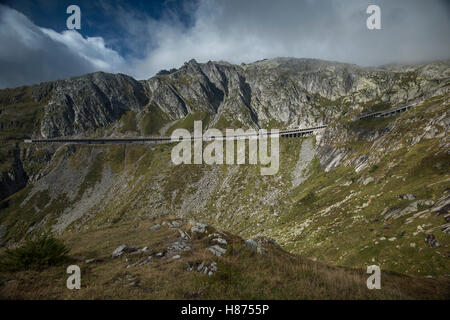 St. Gotthard-Pass, Schweiz. September 2016 The St Gotthard Pass Gipfelregion. Schweiz Stockfoto