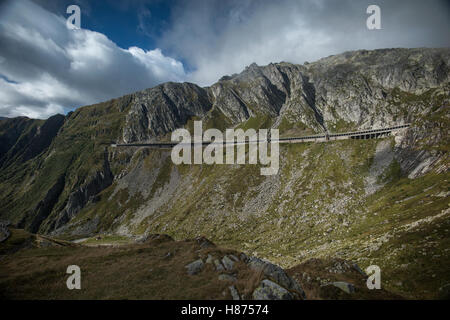 St. Gotthard-Pass, Schweiz. September 2016 The St Gotthard Pass Gipfelregion. Schweiz Stockfoto