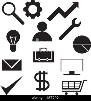 Set von Icons mit Business-Thema, 13 vektorieller Elemente enthält. Stock Vektor