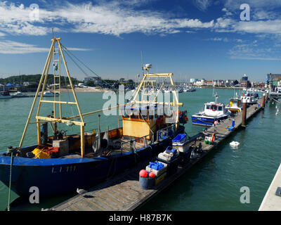 Der Fluss Arun in Littlehampton, West Sussex. Stockfoto