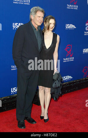 HARRISON FORD & CALISTA FLOCKHART 3RD WORLD STUNT AWARDS PARAMOUNT STUDIOS HOLLYWOOD LOS ANGELES USA 1. Juni 2003 Stockfoto