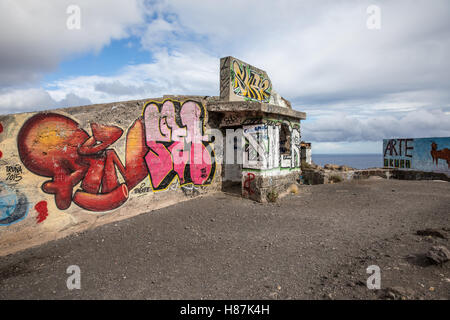 Graffiti am Aussichtspunkt von Las Teresitas (Teneriffa - Spanien) Stockfoto