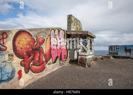 Graffiti am Aussichtspunkt von Las Teresitas (Teneriffa - Spanien) Stockfoto