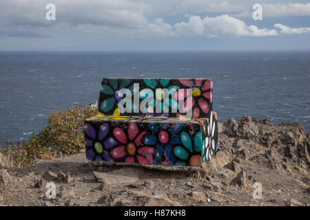 Bank am Aussichtspunkt von Las Teresitas (Teneriffa - Spanien) Stockfoto