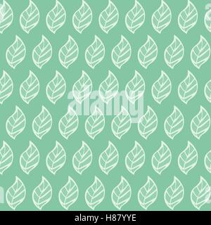 Dekorative grüne Blatt nahtlose Hintergrund Vektormuster Stock Vektor