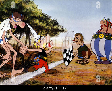 Asterix Erobert Rom, (LES DOUZE TRAVAUX D'ASTERIX) F 1975, Regie: Rene Goscinny, ASTERIX, OBELIX, Stichwort: Zielflagge, Läufer Stockfoto