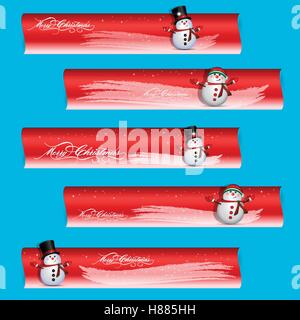 Frohe Weihnachten-Banner mit Schneemann Stock Vektor