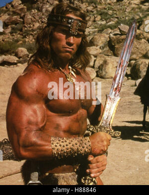 Conan, der Zerstörer, (CONAN THE DESTROYER) USA 1984, Regie: Richard Fleischer, ARNOLD SCHWARZENEGGER Stichwort: Schwert Stockfoto