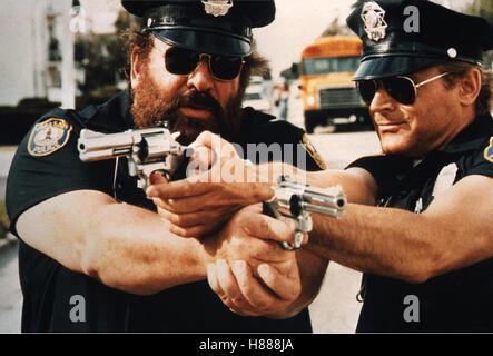 Miami Cops sterben (SUPER MIAMI COPS) USA-IT 1985, Regie: Bruno Corbucci, BUD SPENCER, TERENCE HILL, Stichwort: Pistole, Revolver, Polizisten, Uniform, Sonnenbrille Stockfoto