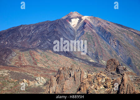 Vulkan Teide, Blick vom Llano de Ucanca, Insel Teneriffa, Kanarische Inseln, Spanien, Europa Stockfoto