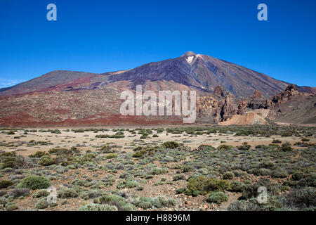 Vulkan Teide, Blick vom Llano de Ucanca, Insel Teneriffa, Kanarische Inseln, Spanien, Europa Stockfoto