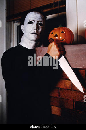 Halloween IV – Michael Myers Kehrt Zurück, IV - THE RETURN OF MICHAEL MYERS) USA 1988, Regie: Dwight H. Little, Stichwort: Maske, Kürbis, Messer Stockfoto