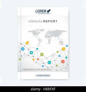Moderne Vektor Vorlage für Broschüre, Broschüre, Flyer, Cover, Magazin oder jährlichen Bericht. Molekulare Layout A4-Format. Geschäft, potentiel Stock Vektor