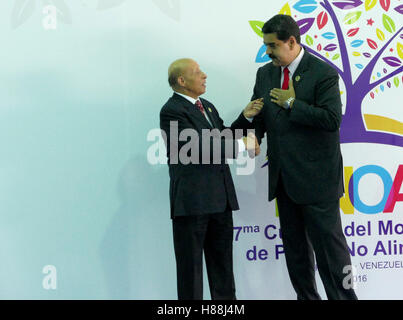 Porlamar, Venezuela. 17. September 2016: Sprecher der Nationalversammlung Mohamed Larbi Ould Khelifa und venezolanischen P Stockfoto