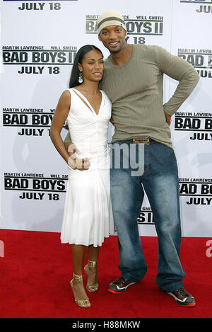 WILL SMITH & JADA PINKETT BAD BOYS 2 Welt-PREMIERE-MANN-Theater WESTWOOD LOS ANGELES USA 9. Juli 2003 Stockfoto