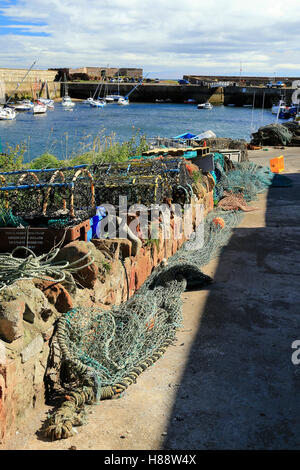 Dunbar Hafen Marina Quay und Schloss East Lothian, Schottland Stockfoto