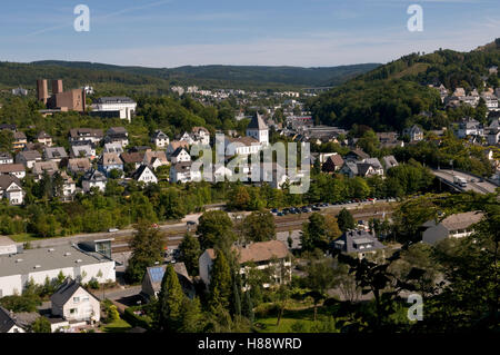 Blick vom Mt. Klausberg in Meschede, Sauerland Region, North Rhine-Westphalia Stockfoto