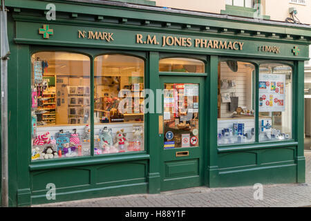 Unabhängige Apotheke in Hay on Wye, Kind, Wales, UK Stockfoto