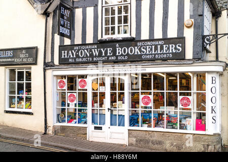 Unabhängige Buchhandlung in Hay on Wye, Kind, Wales, UK Stockfoto