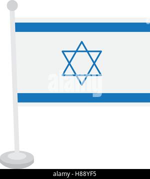 Isolierte Fahne Israels auf weißem Hintergrund, Vektor-illustration Stock Vektor
