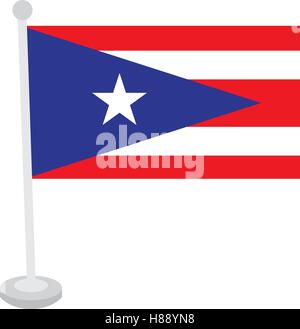 Isolierte Flagge von Puerto Rico auf weißem Hintergrund, Vektor-illustration Stock Vektor