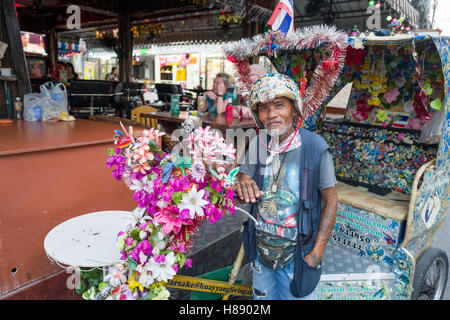 Thailändische Rikscha-Fahrer in Hua Hin Thailand Stockfoto