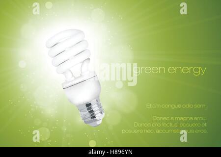 Glühlampen und Leuchtstofflampen Energiesparlampen Stock Vektor