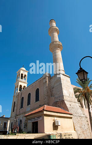 Griechenland, Kreta, Chania, Platia 1821, Kirche Agios Nikolaos. Während der Herrschaft der Osmanen Auf Kreta Unter Ibrahim I. w Stockfoto