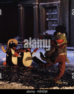 Die Muppets Weihnachtsgeschichte (A MUPPETS CHRISTMAS CAROL) USA 1992, Regie: Brian Henson, KERMIT Mit Gefolge, Stichwort: Tourneetheater, Frosch, Pinguin Stockfoto