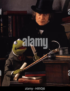 Sterben die Muppets Weihnachtsgeschichte (A MUPPETS CHRISTMAS CAROL) USA 1992, Regie: Brian Henson, KERMIT + MICHAEL CAINE, Stichwort: Zylinder, Spazierstock, Frosch, Puppe Stockfoto