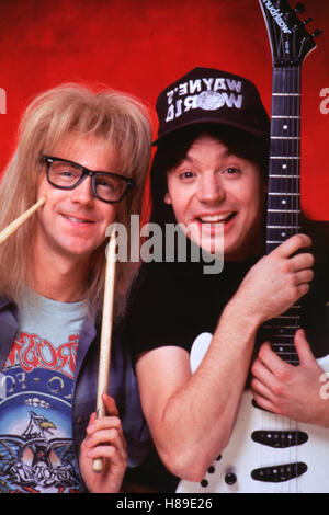 Waynes World, (WAYNES WORLD) USA 1992, Regie: Penelope Spheeris, MIKE MYERS, DANA CARVEY Stichwort: Gitarre, Brille, Taktstock Stockfoto