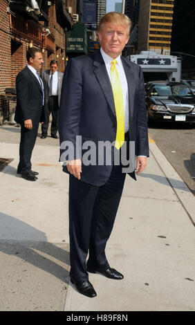 Donald Trump an der Ed Sullivan Theater für einen Auftritt in "Late Show with David Letterman" in New York City. 18. August 2009 Credit: Dennis Van Tine/MediaPunch Stockfoto