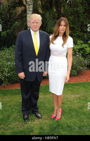 PALM BEACH, FL - 05 Januar: Donald Trump und Melania Trump besuchen 2014 Trump Invitational Grand Prix Club Mar-a-Lago am 5. Januar 2014 in Palm Beach, Florida. Bildnachweis: mpi04/MediaPunch Stockfoto