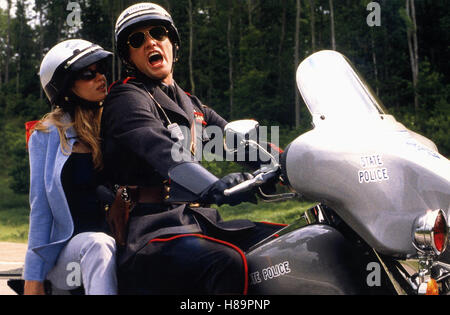 Ich, Beide & Sie, (mir, mich & IRENE) USA 2000, Regie: Bobby + Peter Farrelly, RENEE ZELLWEGER, JIM CARREY, Stichwort: Renntraining, Motorrad, Motorradhelm, Polizist Stockfoto