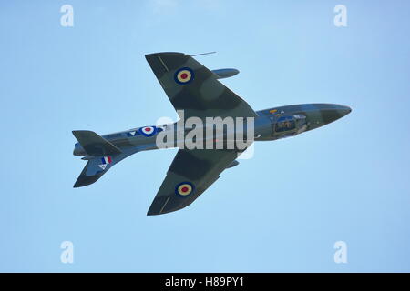 Hawker Hunter T.7 WV372 bildete ein Aussehen an Old Warden, UK Stockfoto