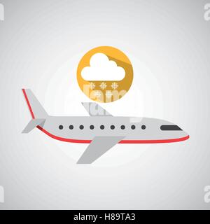 Flugzeug reisen. Wettervorhersage Wolke Sonne Symbol Vektor Illustration Eps 10 Stock Vektor