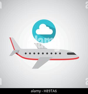 Flugzeug reisen. Wettervorhersage Wolke Symbol Vektor Illustration Eps 10 Stock Vektor