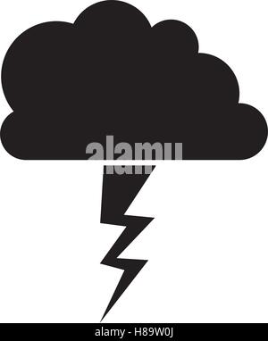 Blitze und Wolken-Symbol auf weißem Hintergrund. Sturm-Wetter. Vektor-illustration Stock Vektor