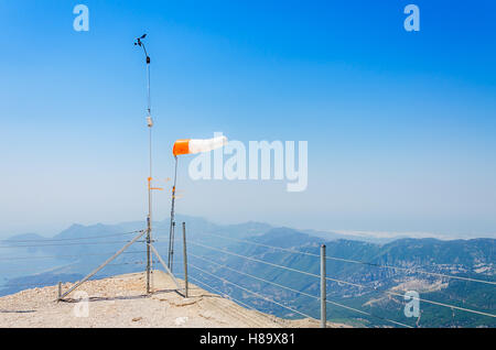 Der Panoramablick vom Berg Olympos - Tahtali, Kemer, Provinz Antalya, Türkei Stockfoto